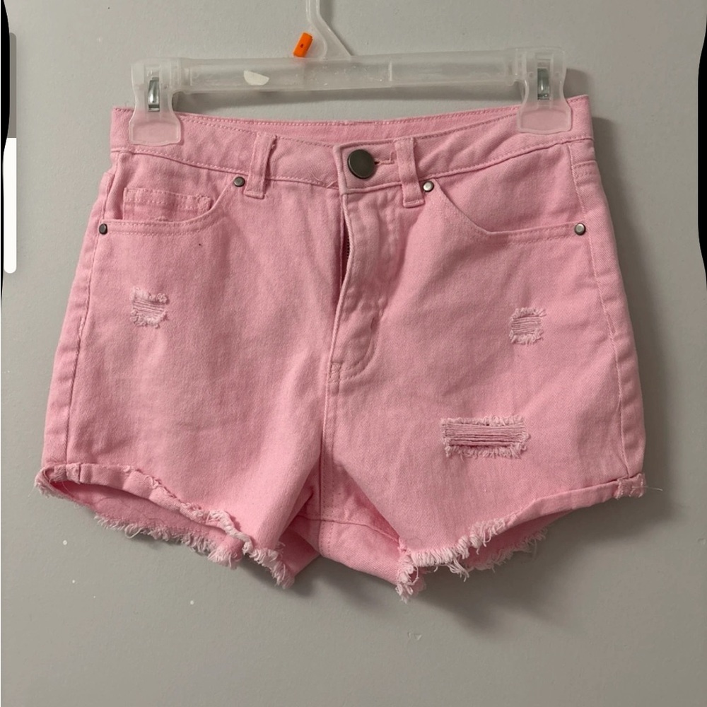 Pink Distressed Short